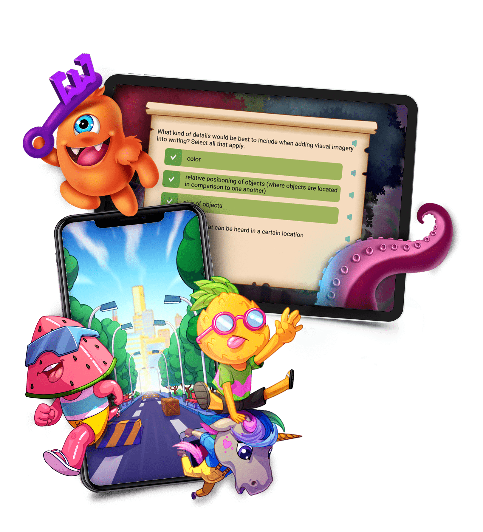 Image showcasing Delivering the best education through games kids actually love to play.