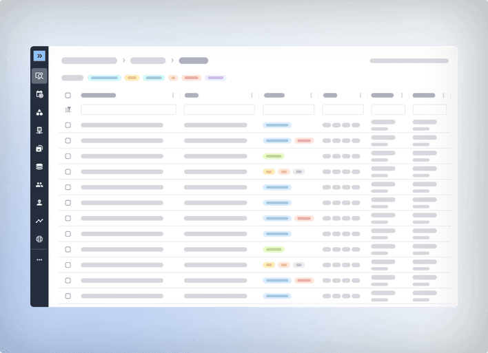 ANOW! Automate web interface showing a workload definition list with status tags and filters.