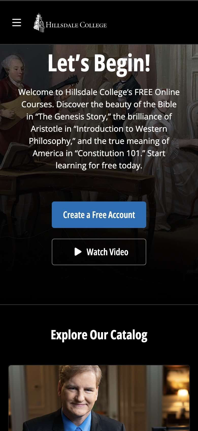 New Online Courses Website Hillsdale College