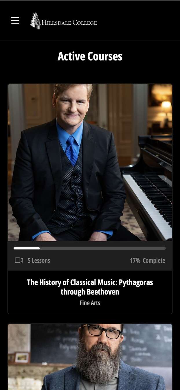 New Online Courses Website Hillsdale College