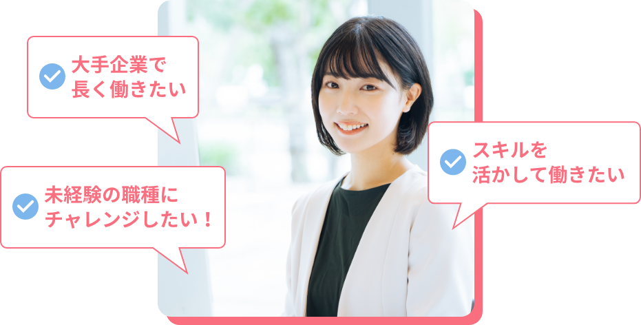 希望する職種でがんばる女性イメージ