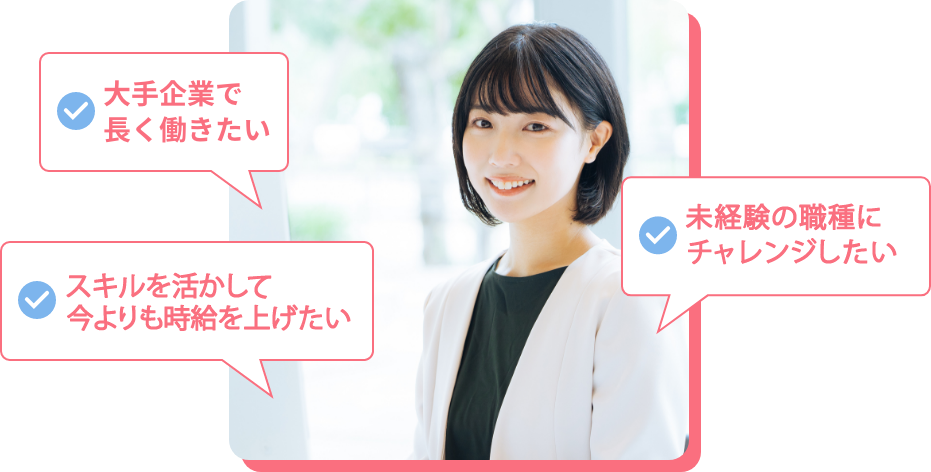 希望する職種でがんばる女性イメージ