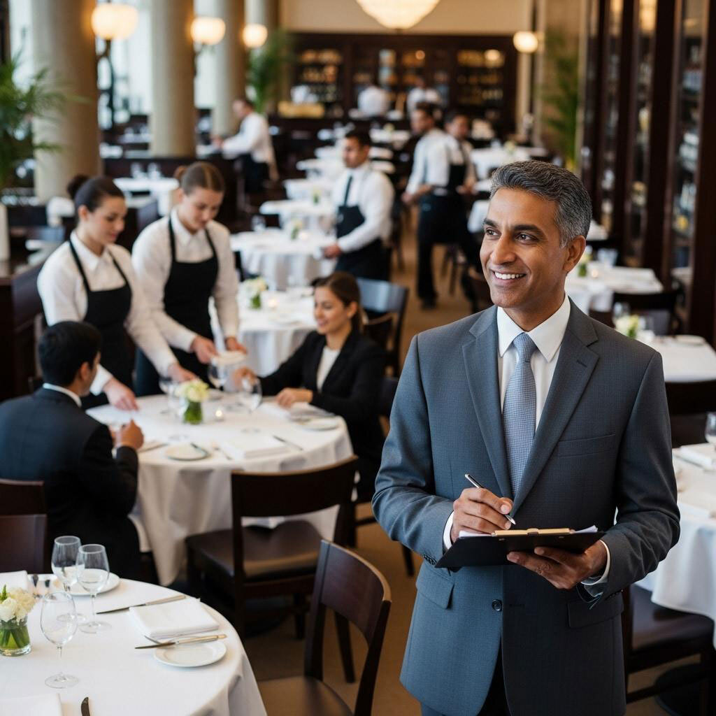 Restaurant insurance advisor reviewing coverage with owner