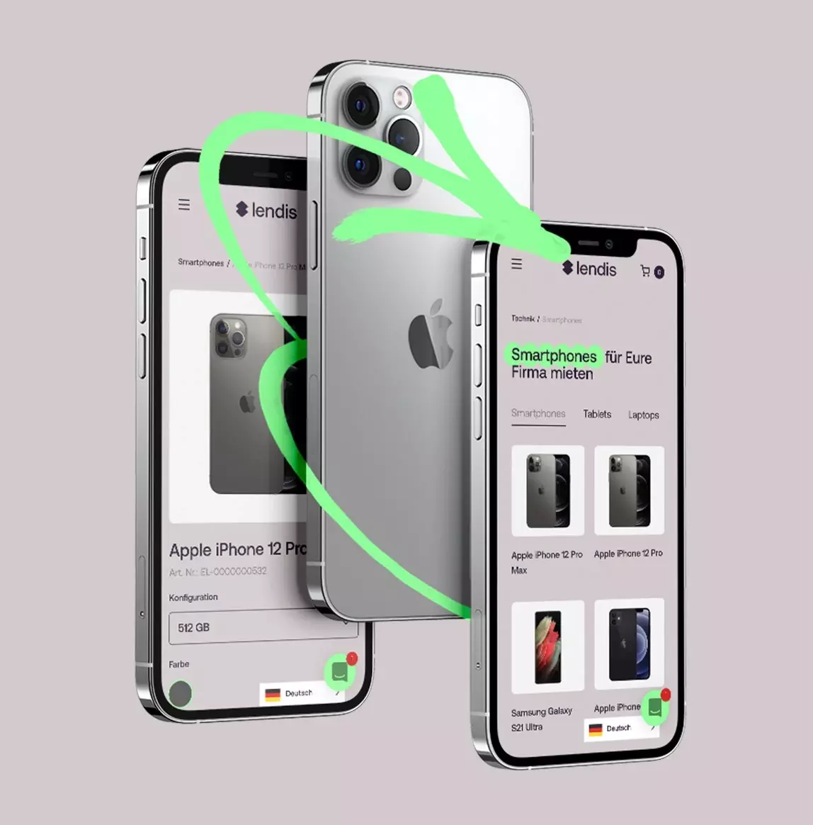 Verschiedene Smartphone-Marken als Firmenhandy zur Miete erhältlich