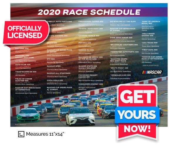 2020 NASCAR Cup Series Schedule Poster