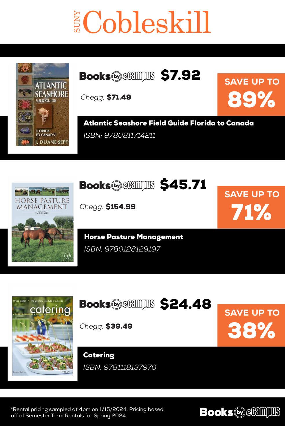 SUNY Cobleskill Online Bookstore Books by eCampus