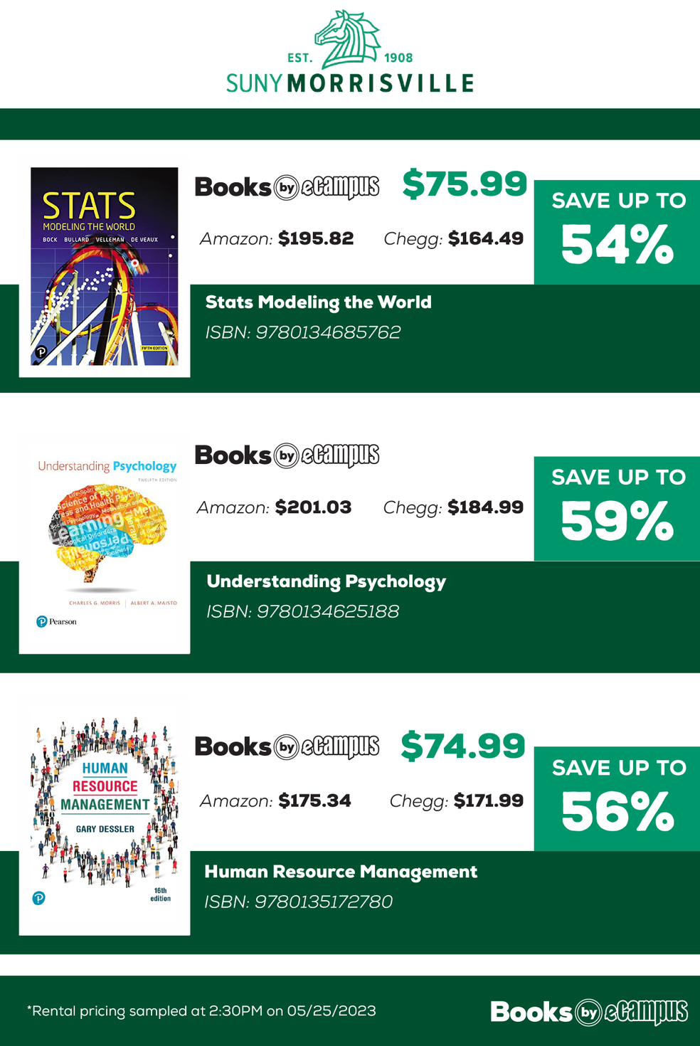 SUNY Morrisville Online Bookstore Books by eCampus