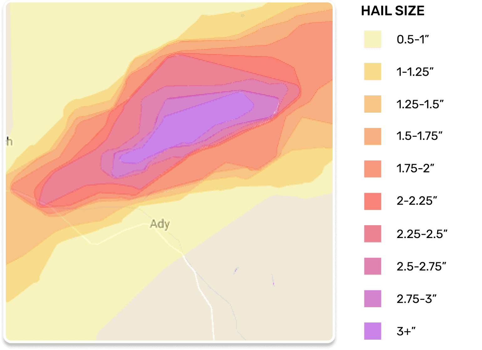 LIVE HAIL SWATH ANALYSIS