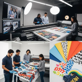 Wide-format press printing marketing collateral at the ASB Graphics plant