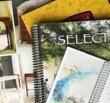 Spiral-bound product catalogs printed on site