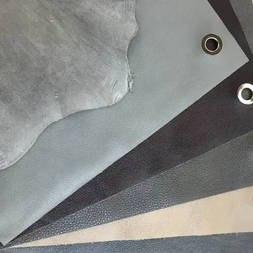 Leather hides collated into a grommeted ring set