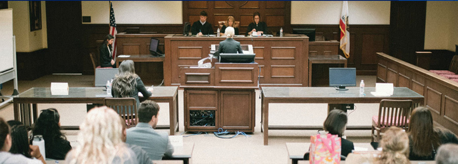 A courtroom in session.