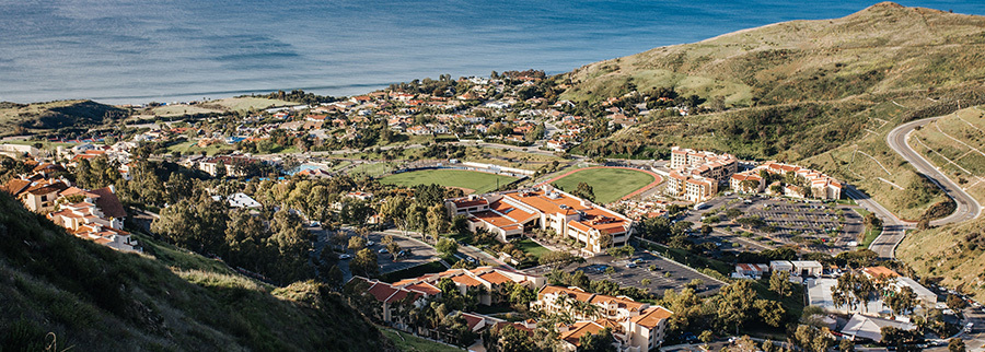 Hillside view of Pepperdine's Campus.