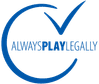 Logo of Always Play Legally, an initiative of the Belgian Gaming Commission (GC) against illegal gambling sites.