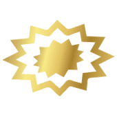 Explosion icon in gold.
