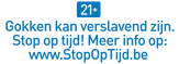 Logo van www.stopoptijd.be: initiatief  van KSC om gokkers te helpen op tijd te stoppen.