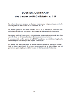Page 1 du modèle de rapport technique CIR