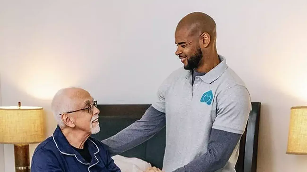Caregiver with elderly patient
