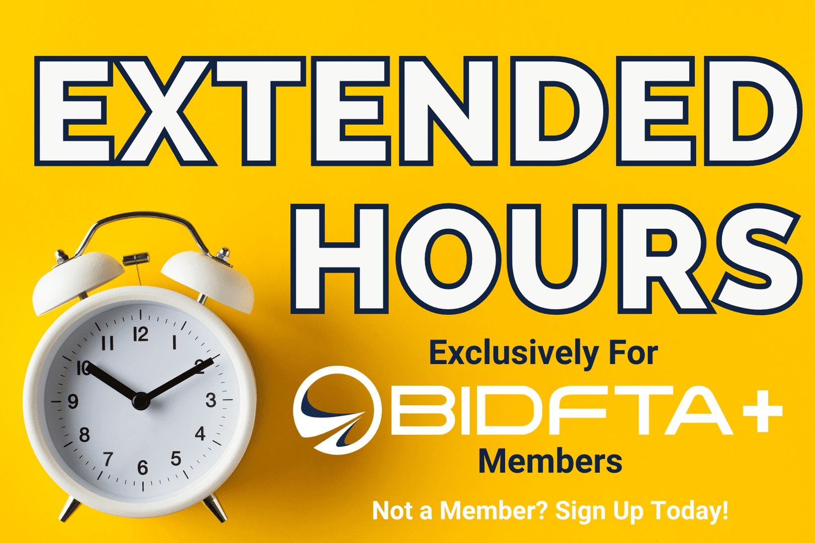 For BidFTA  Members we are pleased to announce EXTENDED pick up hours