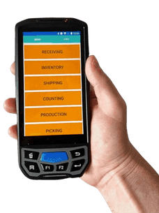 Handheld device in hand