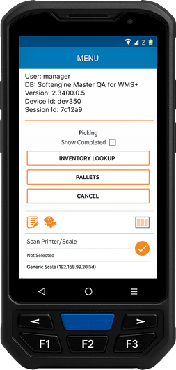 Softengine WMS+ handheld device