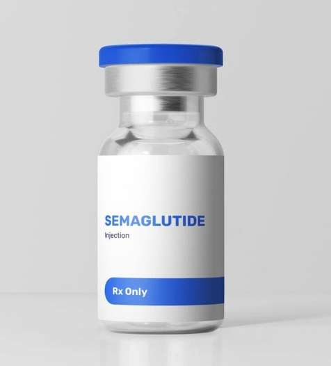 A vial of personalized Semaglutide treatment plan from Brightmeds.