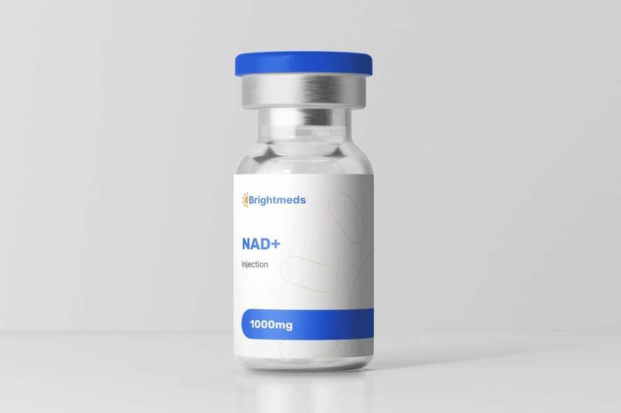 A vial of NAD+ injection in 1000mg strength from Brightmeds.