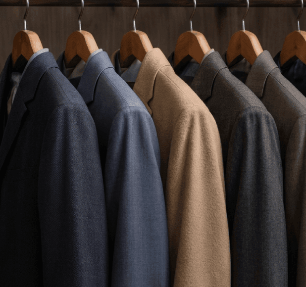 Suits hanging on a rack