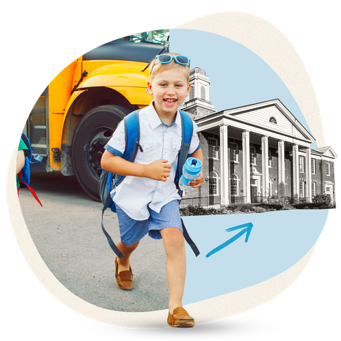 Student heading to school