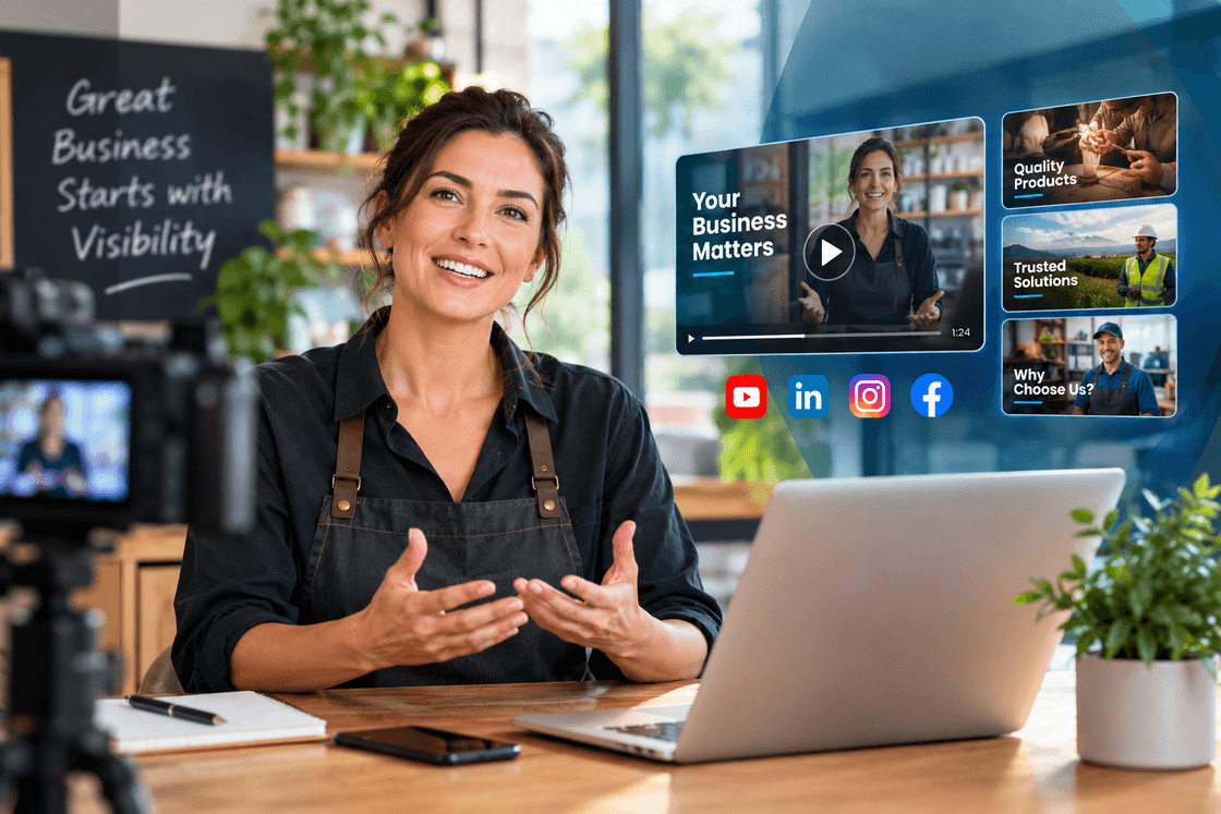 Creator showcasing business visibility