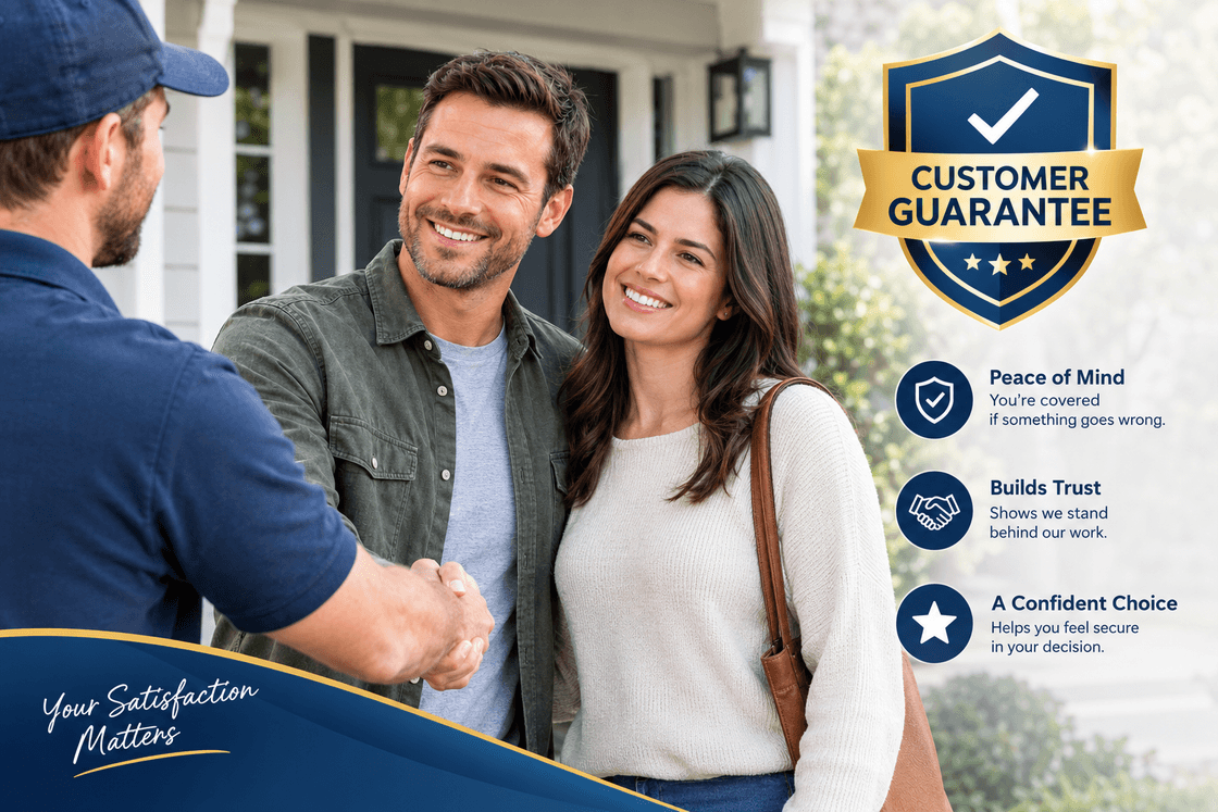 Home service team providing a customer guarantee