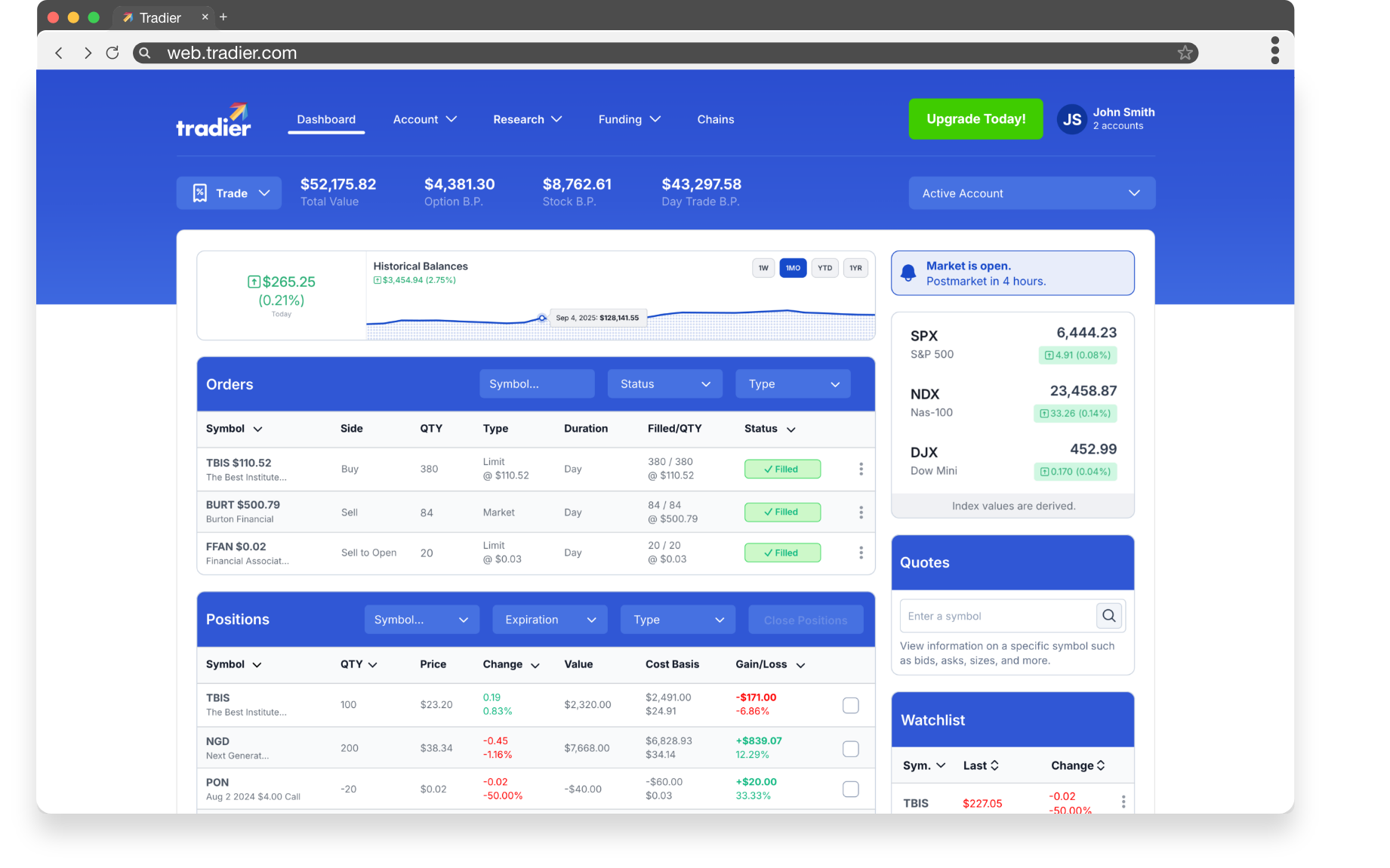 Tradier Web | Execution-First Options Trading Platform