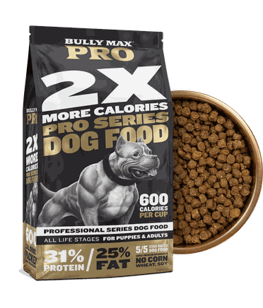 Bully Max PRO Series 31/25 High Calorie Dog Food bag, 600 calories per cup