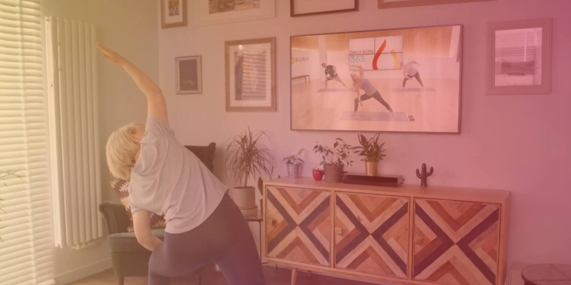 Daily Burn member exercising at home