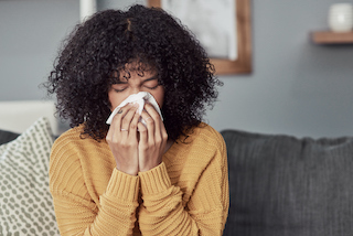 woman suffering from the flu