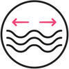 Three wavy lines with arrows pointing outwards.