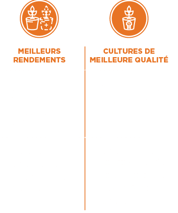 Bénéfices de PRO-MIX CONNECT: Meilleurs rendements, cultures de meilleure qualité