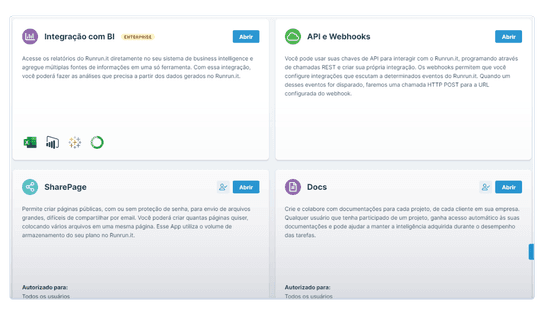 Explore as funcionalidades do Runrun.it