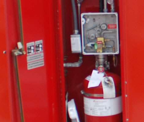 Dry chemical fire suppression system.