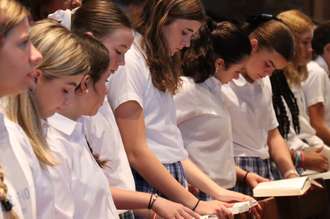 Group of girls praying