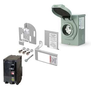 Portable generator 50amp panel interlock with inlet box