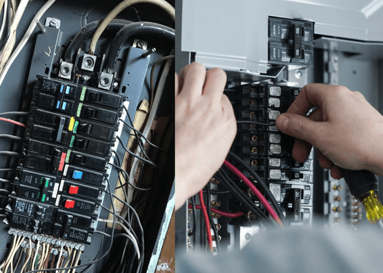 electrician performing home panel upgrade installation