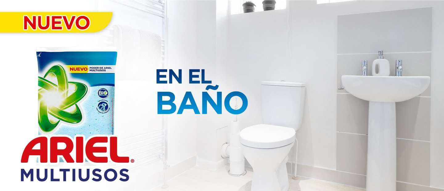 ariel multiusos en el baño