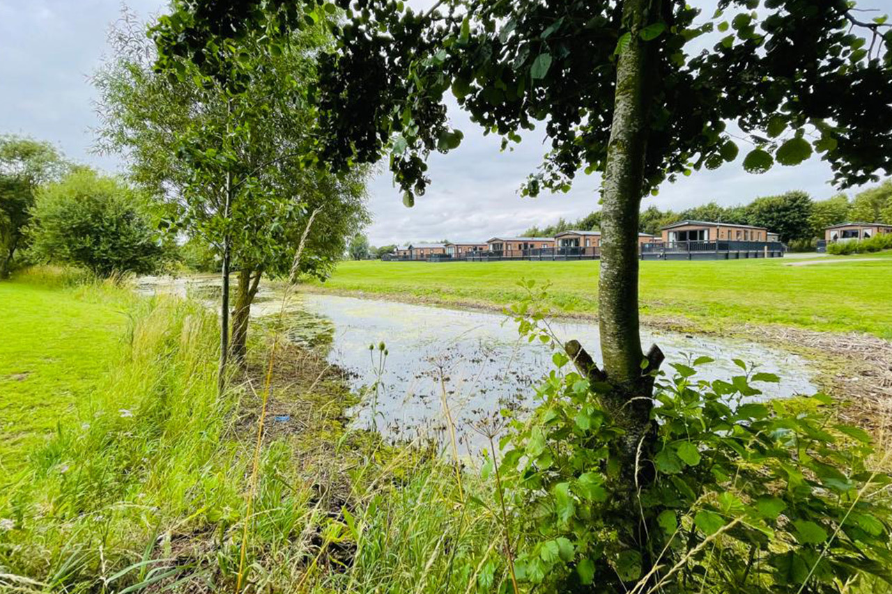 Overlooking the lake at Appletree Holiday Park