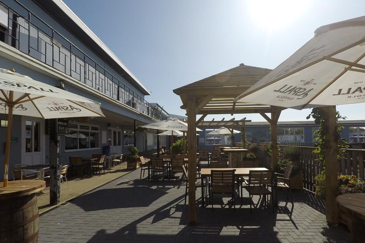 Outdoor seating area in our Buckets Bar at Cleethorpes Pearl.
