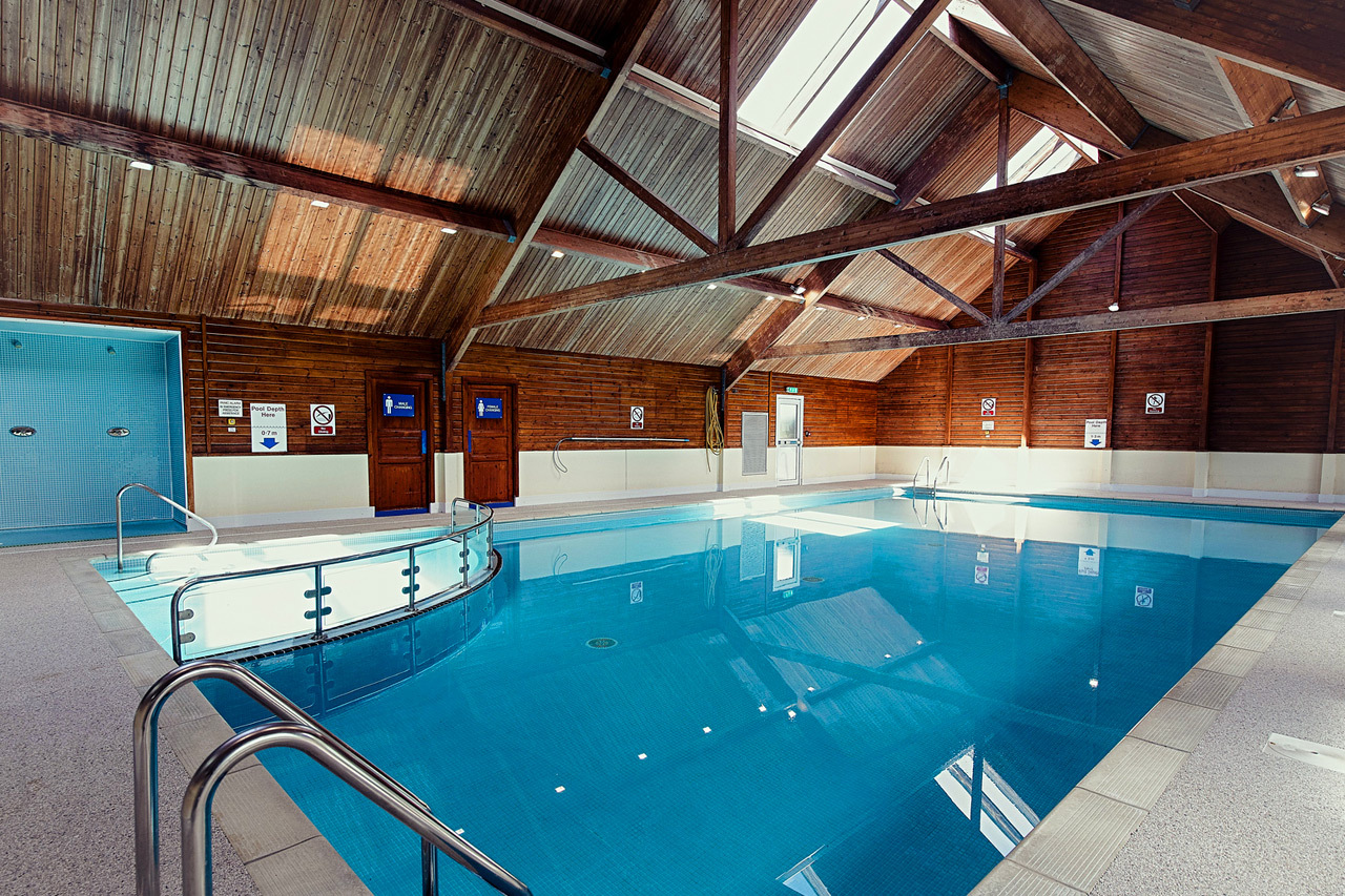 Indoor swimming pool at Barmouth Bay