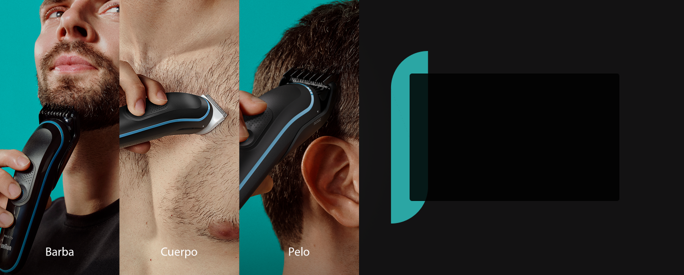 Hombre rasurando barba pecho y cabello