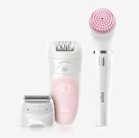  Silk-Epil 5 Flex con FaceSpa para exfoliación y limpieza.