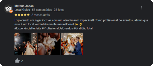 Clientes satisfeitos compartilhando suas experiências no Buffet Tulipas.