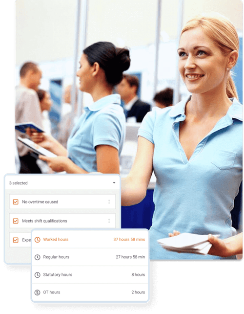 An events employee using Celayix's event staff scheduling software